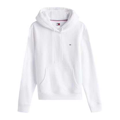 White - Front - Tommy Jeans Womens-Ladies Flag Hoodie
