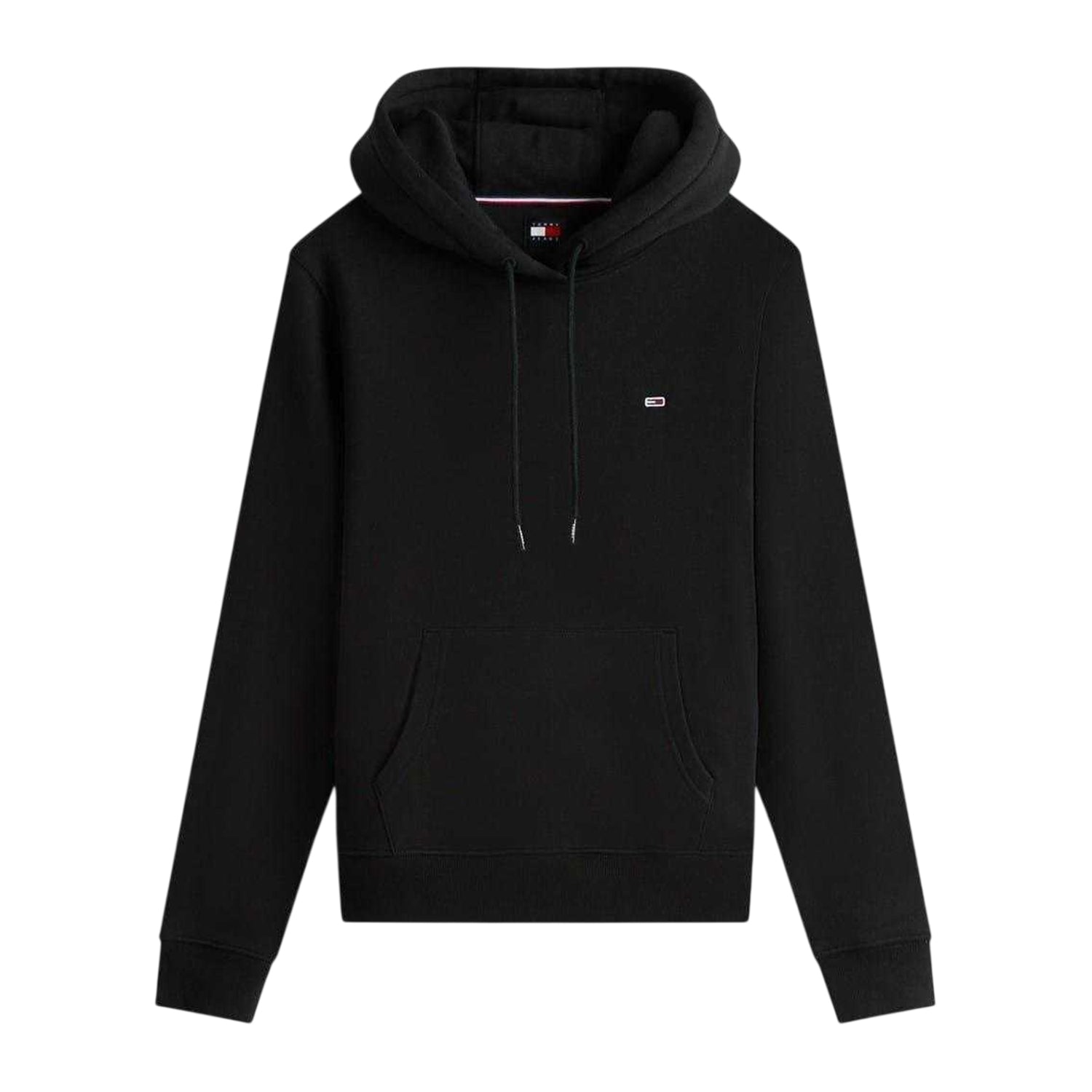 Black - Front - Tommy Jeans Womens-Ladies Flag Hoodie