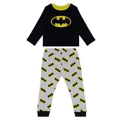 Black-Yellow-Grey - Front - Batman Baby Cotton Long-Sleeved Pyjama Set