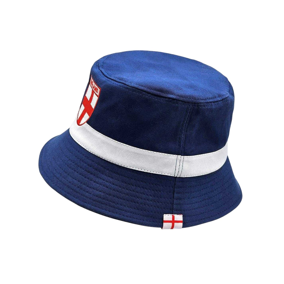 White - Side - England Unisex Adult Shield Cotton Match Bucket Hat