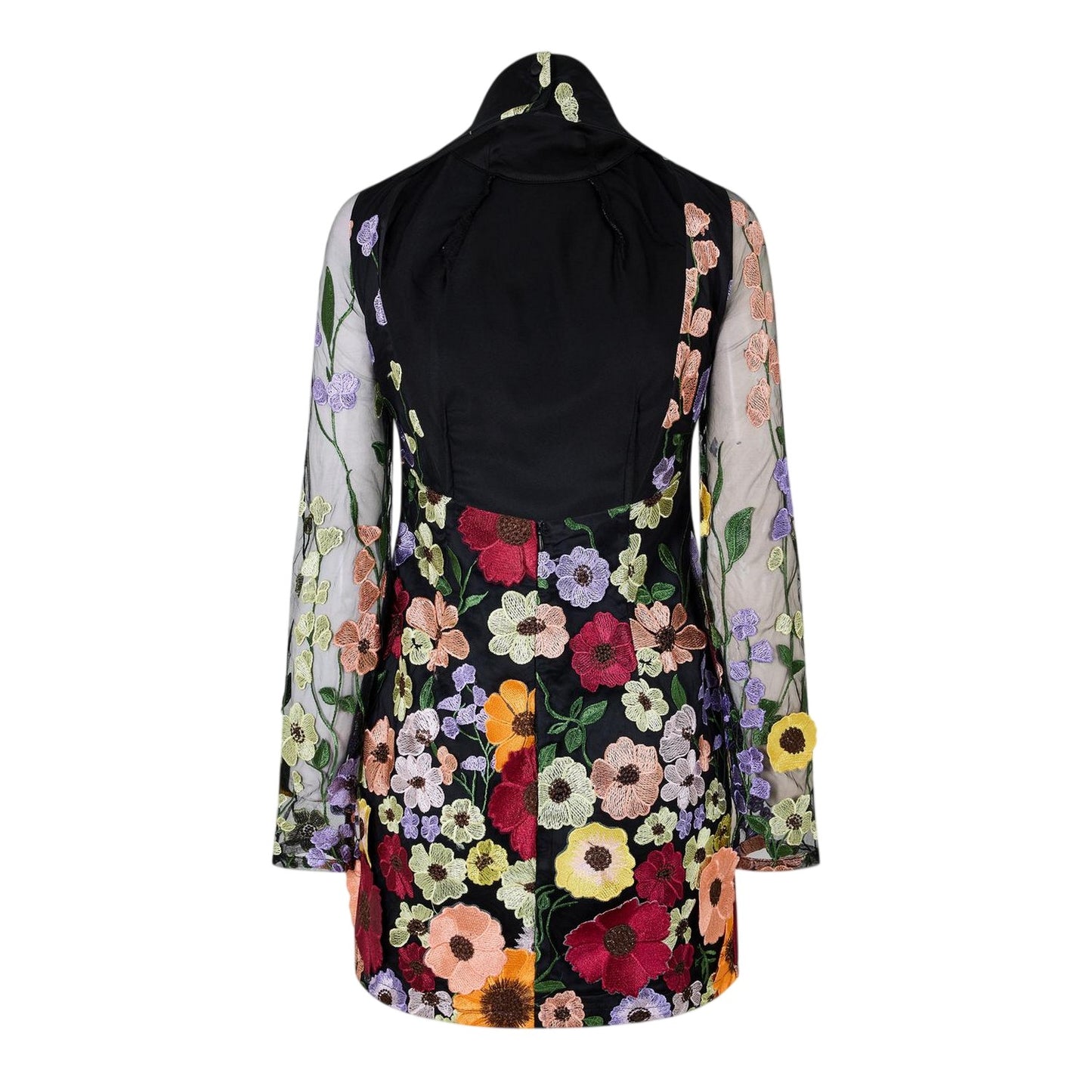 Floral - Back - AmyLynn Womens-Ladies Floral High-Neck Mini Dress