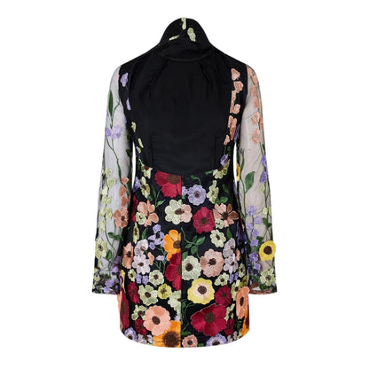 Floral - Back - AmyLynn Womens-Ladies Floral High-Neck Mini Dress