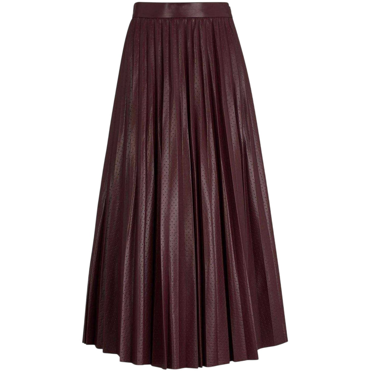 Red - Front - Boss Womens-Ladies Veplika Faux Leather Pleated Midi Skirt