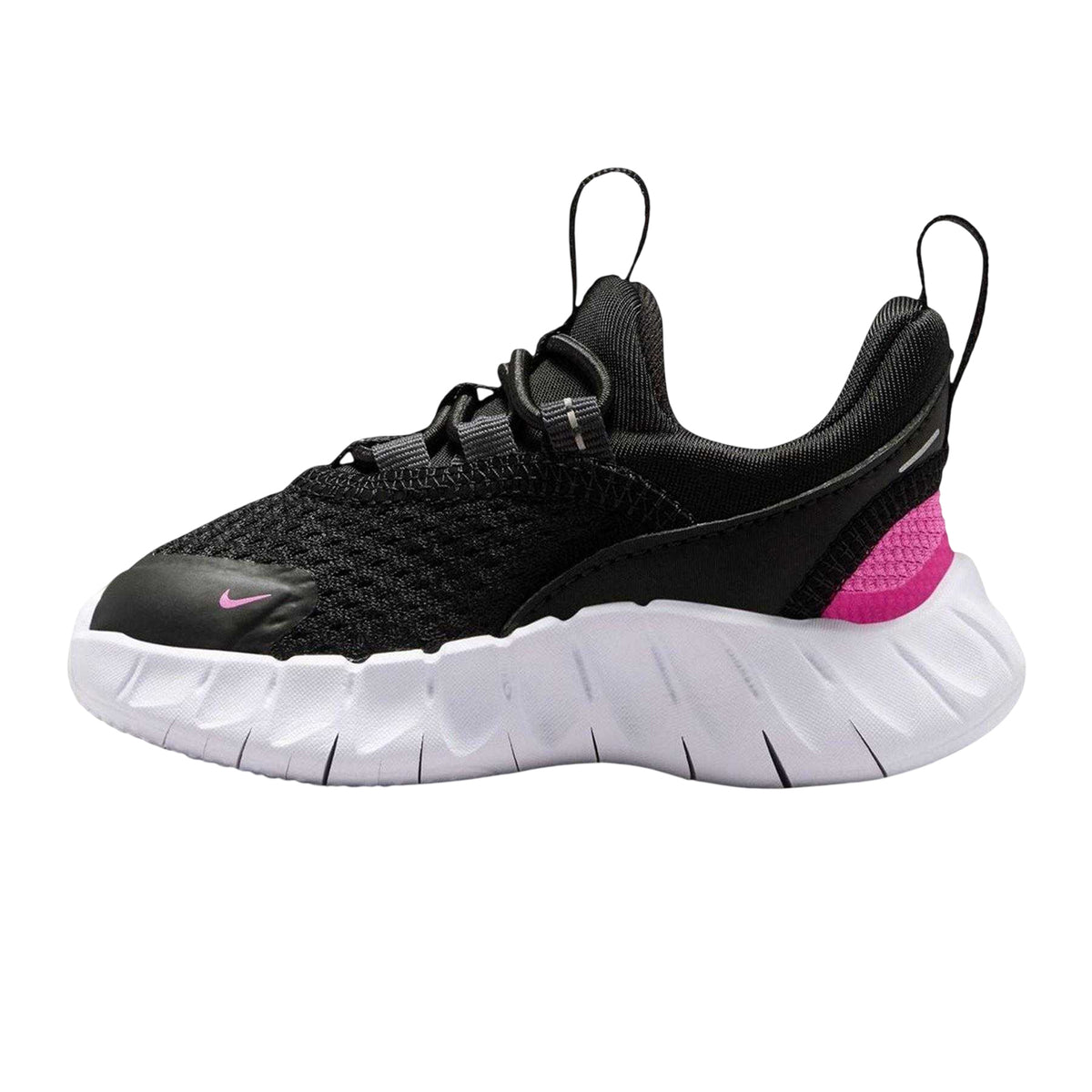 Black-Pink - Side - Nike Childrens-Kids Swoosh Trainers