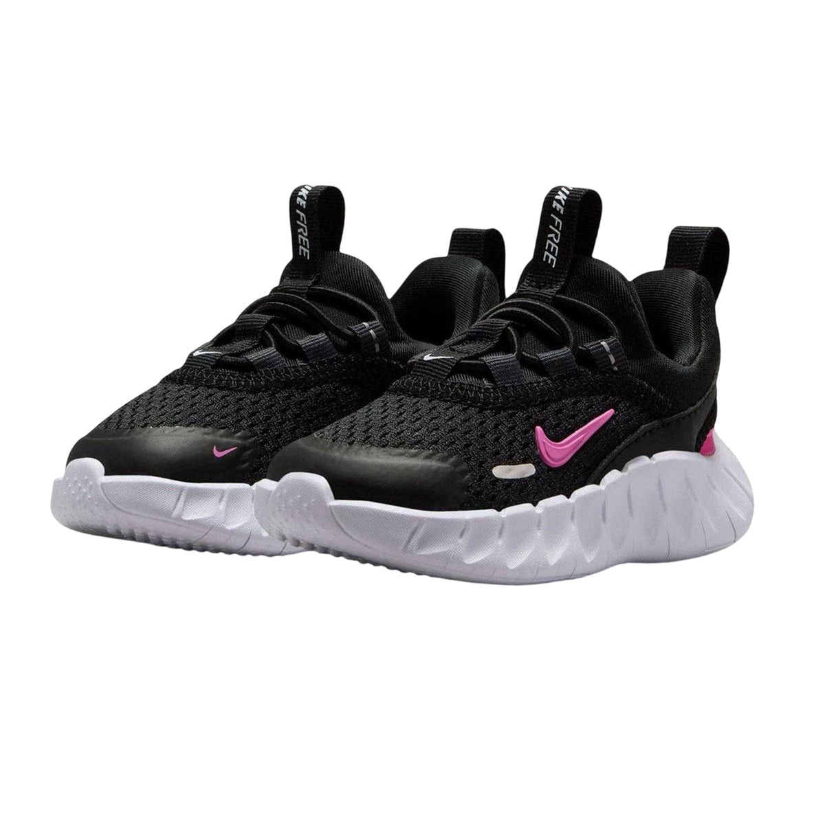 Black-Pink - Pack Shot - Nike Childrens-Kids Swoosh Trainers