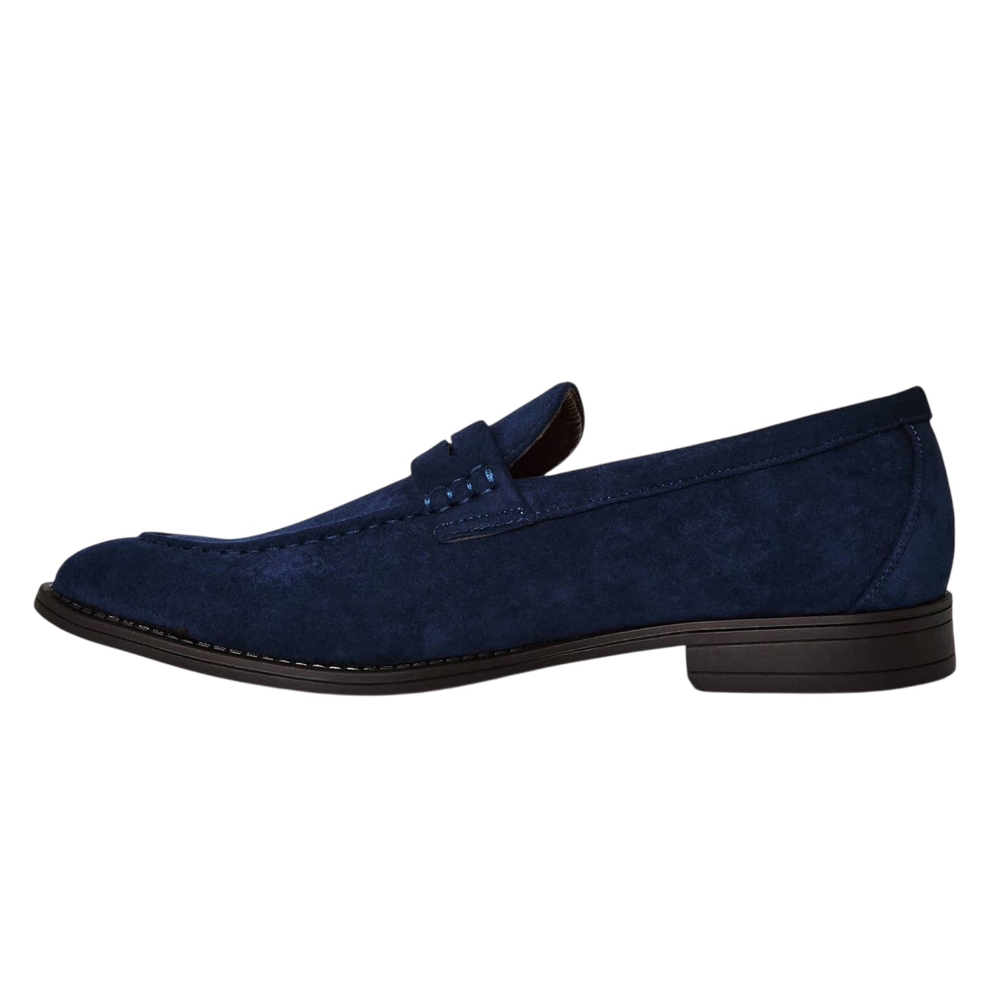 Navy - Back - Where´s That From Mens Suede Penny Loafers