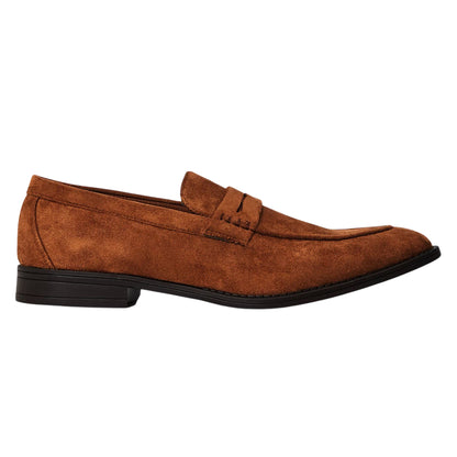Light Brown - Front - Where´s That From Mens Suede Penny Loafers