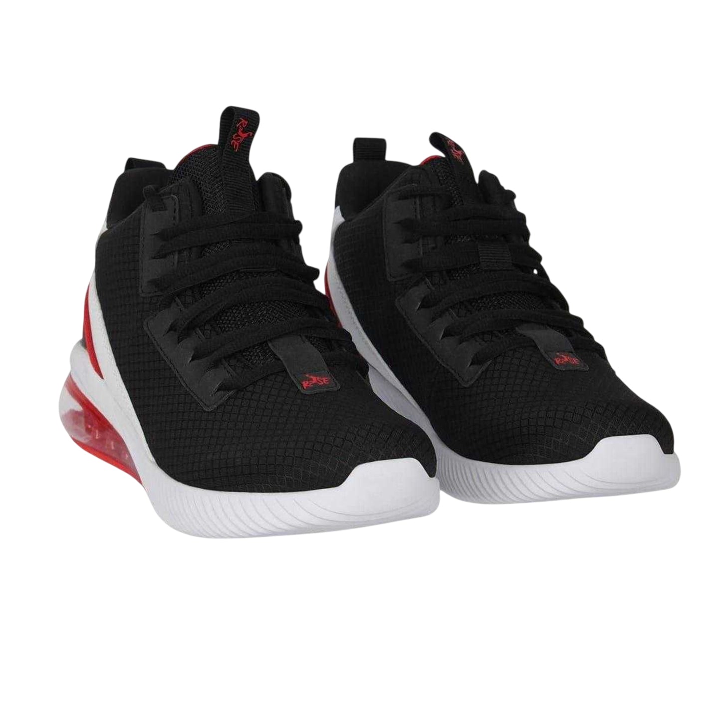 Black-White-Red - Pack Shot - Rise Childrens-Kids Digital Basketball Shoes