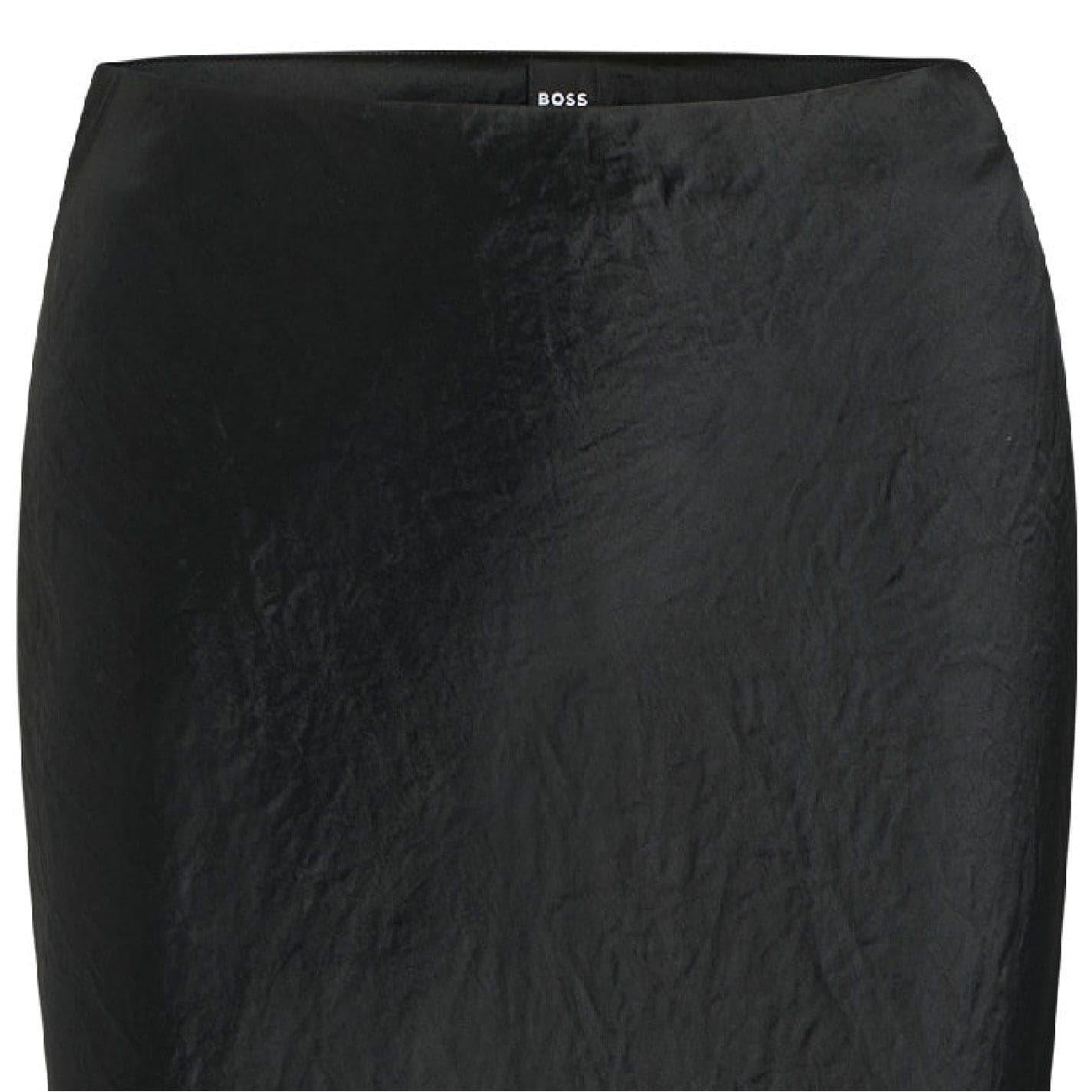 Black - Back - Boss Womens-Ladies Vesatie Crinkled Maxi Skirt