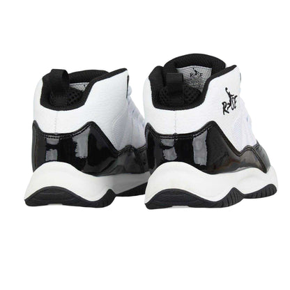 White-Black - Back - Rise Childrens-Kids Shuttle Trainers