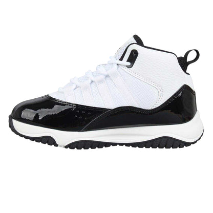 White-Black - Side - Rise Childrens-Kids Shuttle Trainers