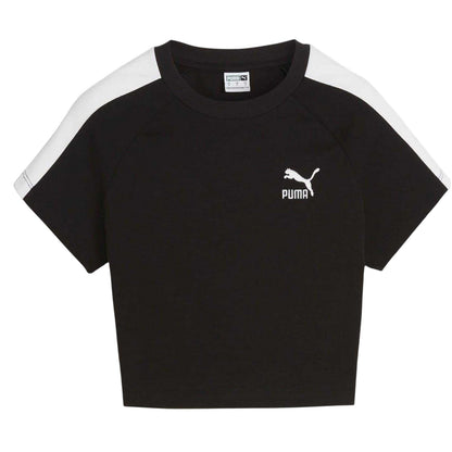 Puma Black - Front - Puma Womens-Ladies Crew Neck Regular Crop T-Shirt