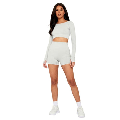Olive - Front - Missy Empire Womens-Ladies High Waist Gym Shorts