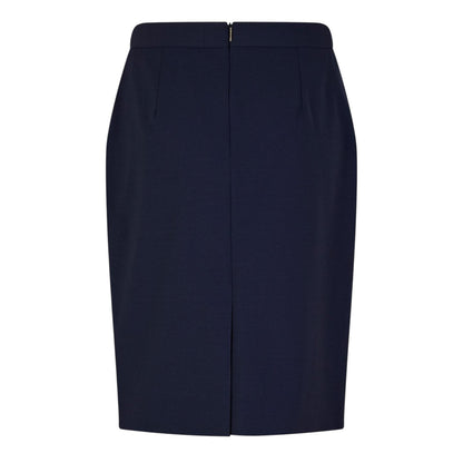 Navy - Back - Boss Womens-Ladies Vilea Slim Pencil Skirt