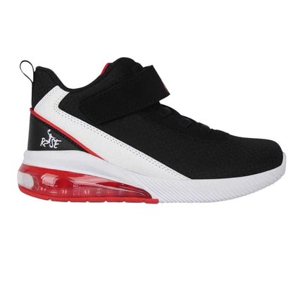Black-White-Red - Front - Rise Childrens-Kids Digital Basketball Shoes