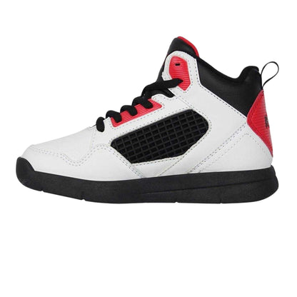 White-Black-Red - Side - Rise Childrens-Kids Reverse Basketball Shoes