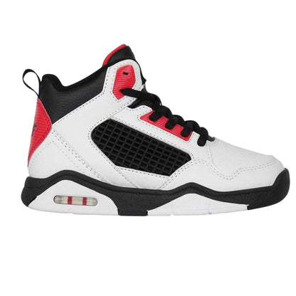 White-Black-Red - Front - Rise Childrens-Kids Reverse Basketball Shoes