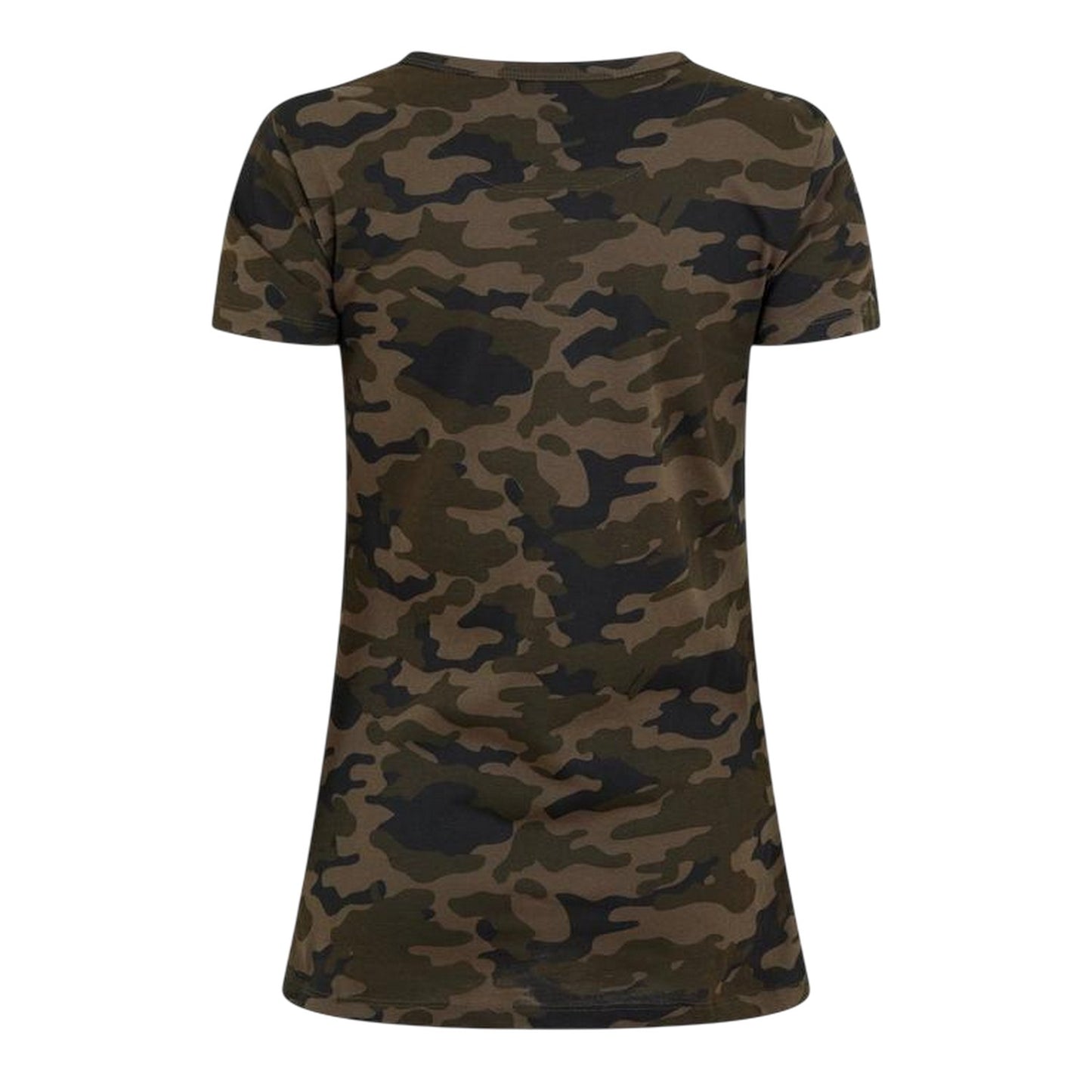 Green - Back - Brave Soul Womens-Ladies Camo Crew Neck T-Shirt