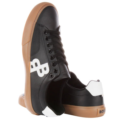 Charcoal - Pack Shot - Boss Mens Aiden Low Cut Tennis Trainers
