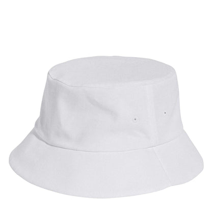 White-Black - Front - Adidas Mens 3S 3 Stripes Cotton Blend Bucket Hat
