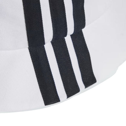 White-Black - Side - Adidas Mens 3S 3 Stripes Cotton Blend Bucket Hat
