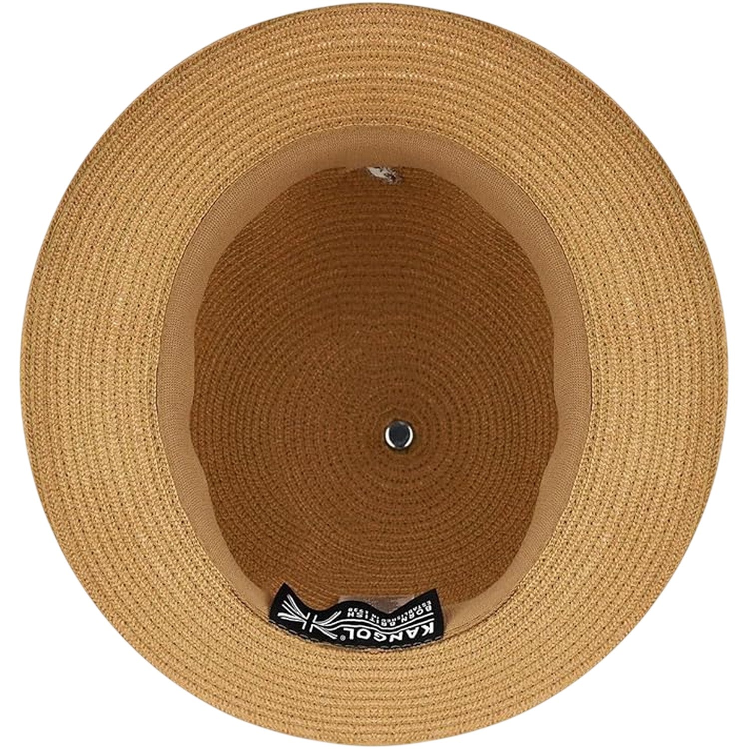 Tan - Side - Kangol Womens-Ladies Braided Woven Casual Bucket Hat