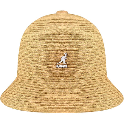 Tan - Front - Kangol Womens-Ladies Braided Woven Casual Bucket Hat