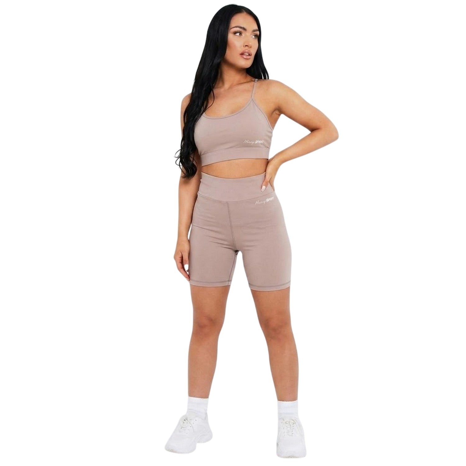 Mocha - Back - Missy Empire Womens-Ladies Ruched Cycling Shorts
