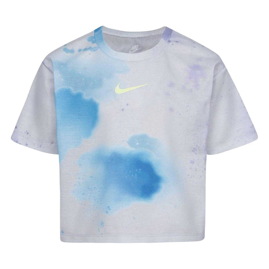 Photon Dust - Front - Nike Girls Tie Dye Crew Neck Regular Crop T-Shirt