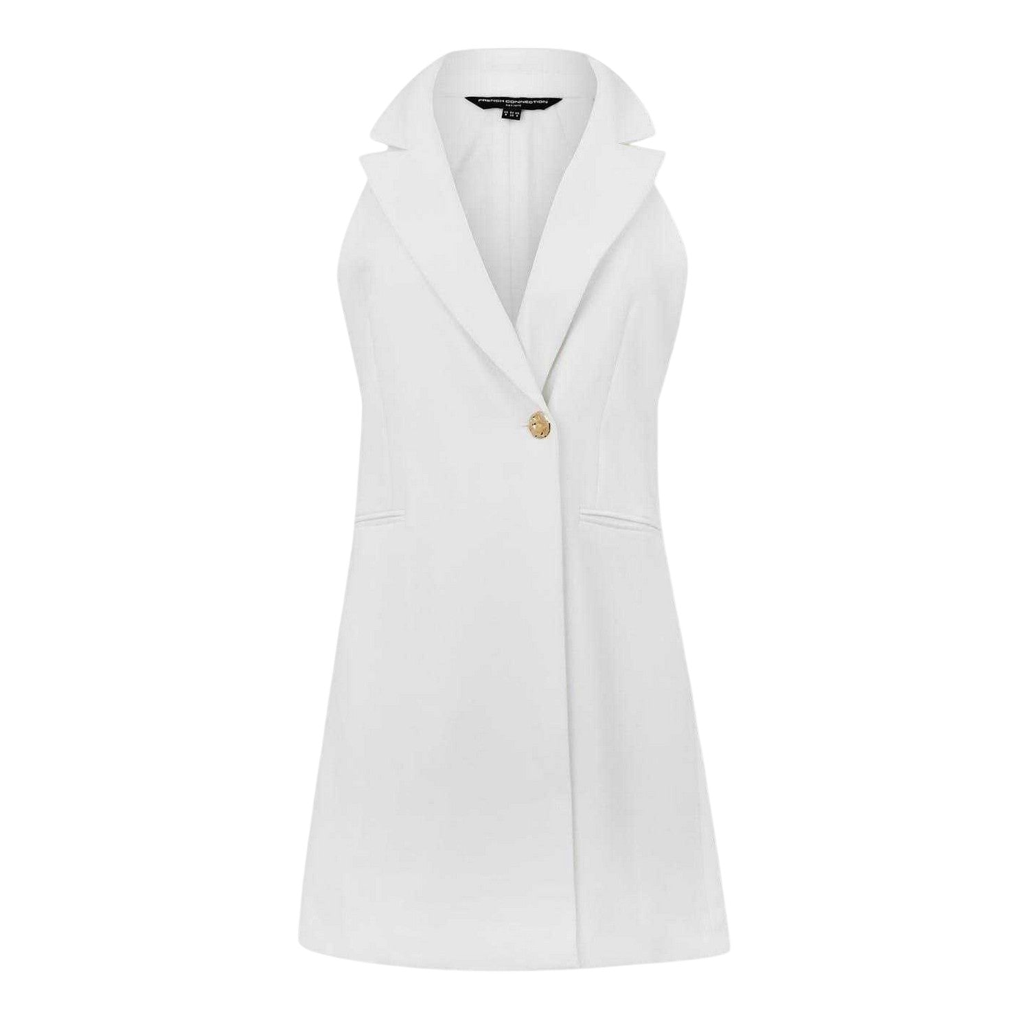 White - Front - French Connection Womens-Ladies Blazer Dress