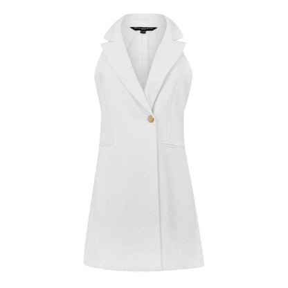 White - Front - French Connection Womens-Ladies Blazer Dress