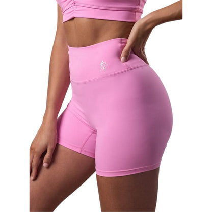 Pink - Lifestyle - Gym King Womens-Ladies Scrunch Slim Shorts