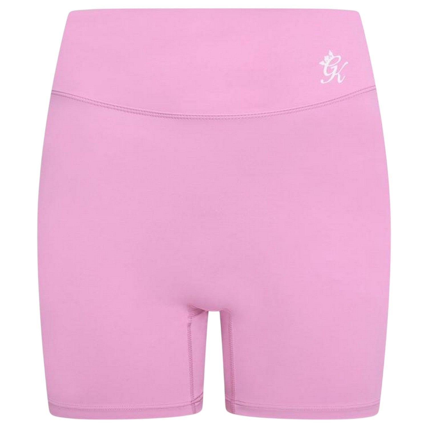 Pink - Front - Gym King Womens-Ladies Scrunch Slim Shorts