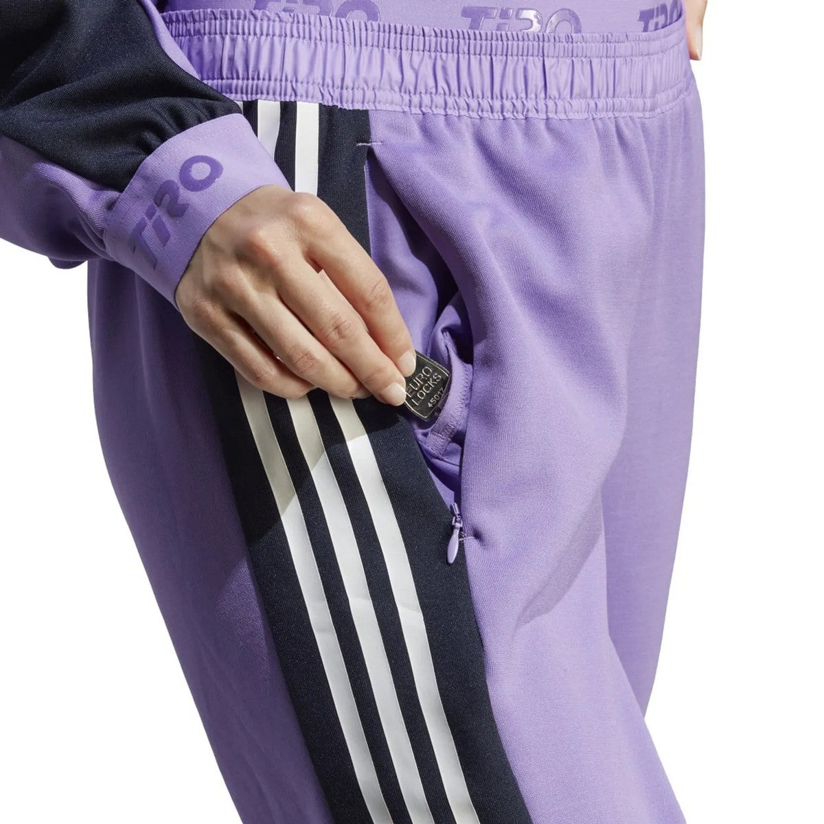 Violet - Side - Adidas Womens-Ladies Tiro Suit Up Advanced Jogging Bottoms