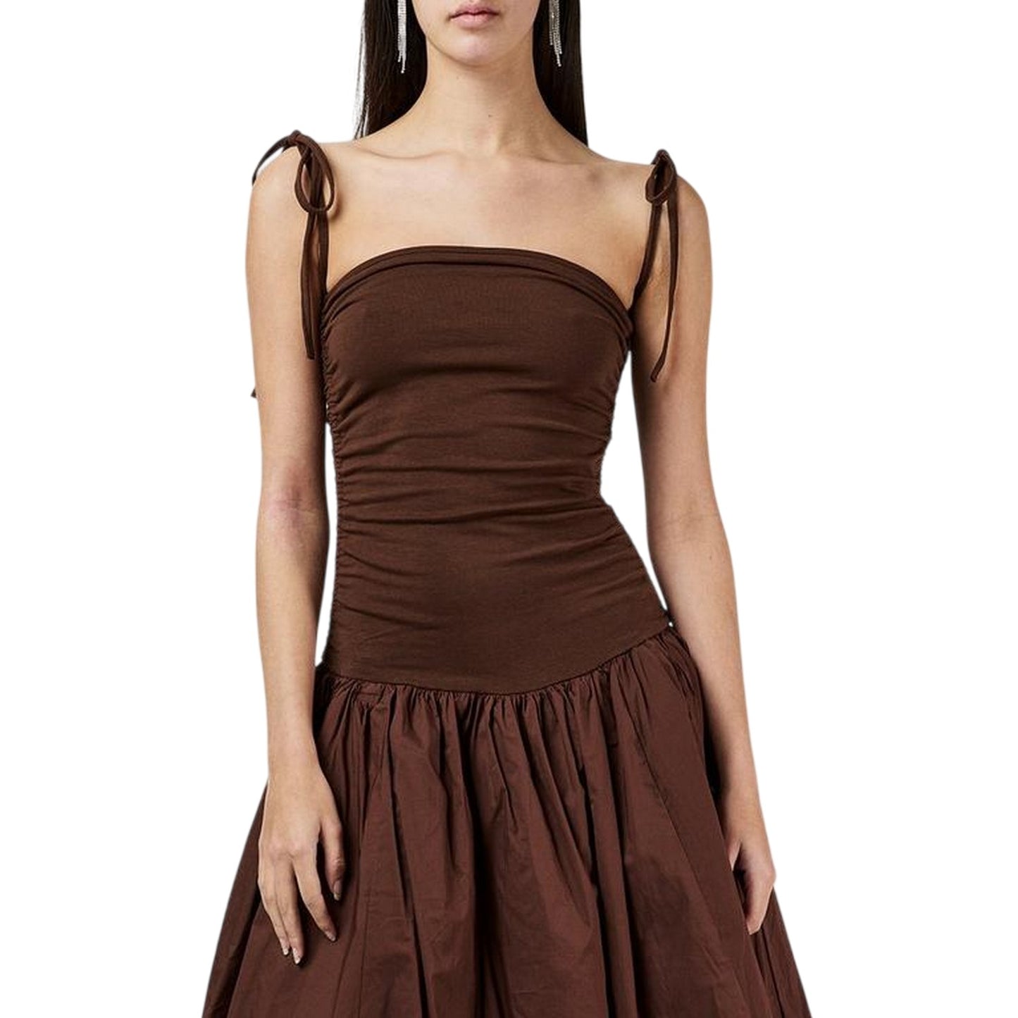 Chocolate - Side - AmyLynn Womens-Ladies Alexa Midi Dress