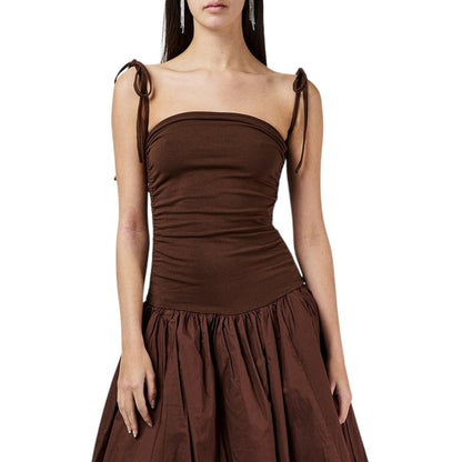 Chocolate - Side - AmyLynn Womens-Ladies Alexa Midi Dress