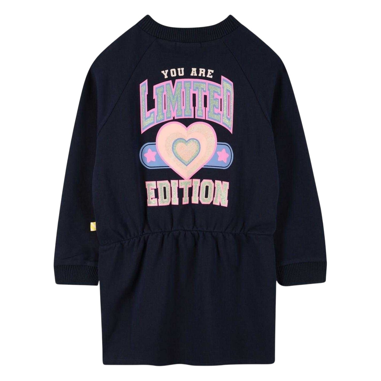 Navy - Back - Billieblush Girls Heart Sweatshirt Dress