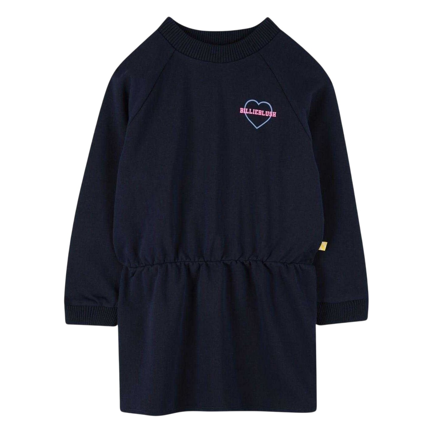 Navy - Front - Billieblush Girls Heart Sweatshirt Dress