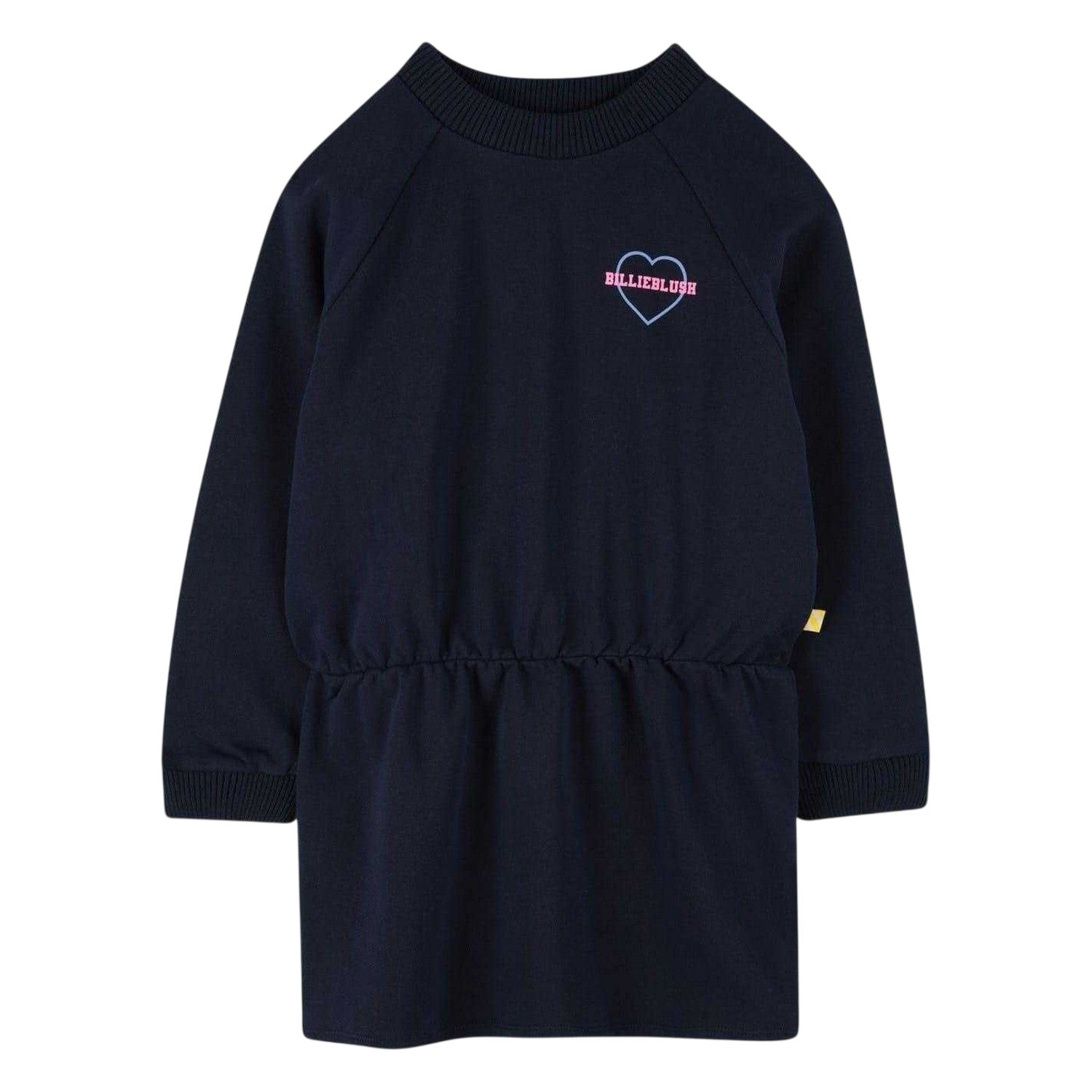Navy - Front - Billieblush Girls Heart Sweatshirt Dress