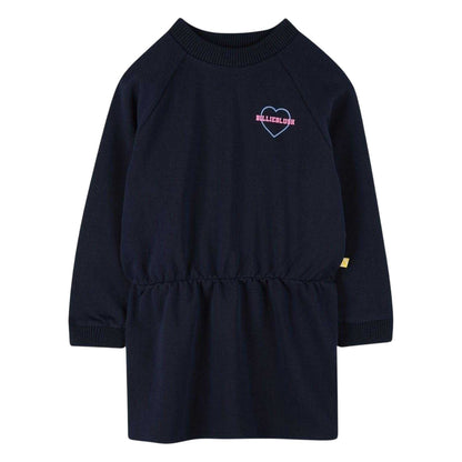 Navy - Front - Billieblush Girls Heart Sweatshirt Dress