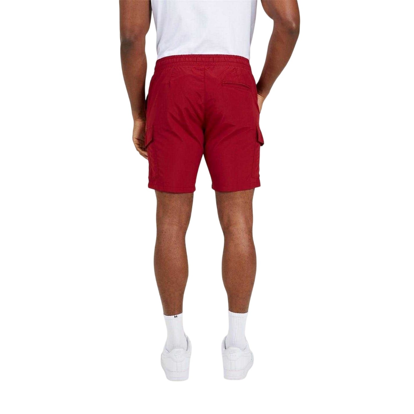 Burgundy - Back - Brave Soul Mens Cargo Shorts