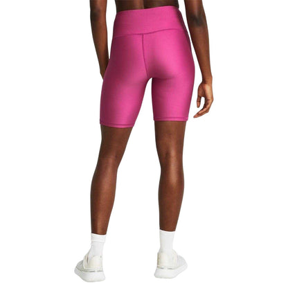 Pink - Back - Under Armour Womens-Ladies Compression Cycling Shorts