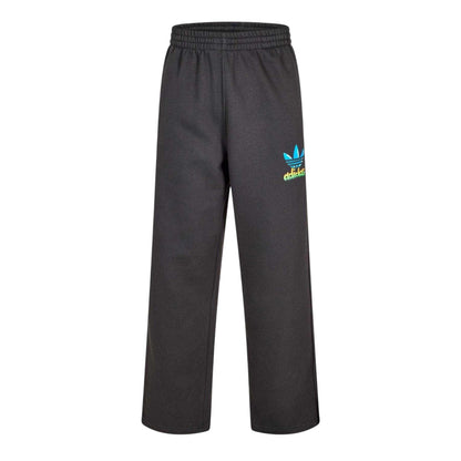 Black - Front - Adidas Mens Originals Fleece Airbrush Logo Joggers