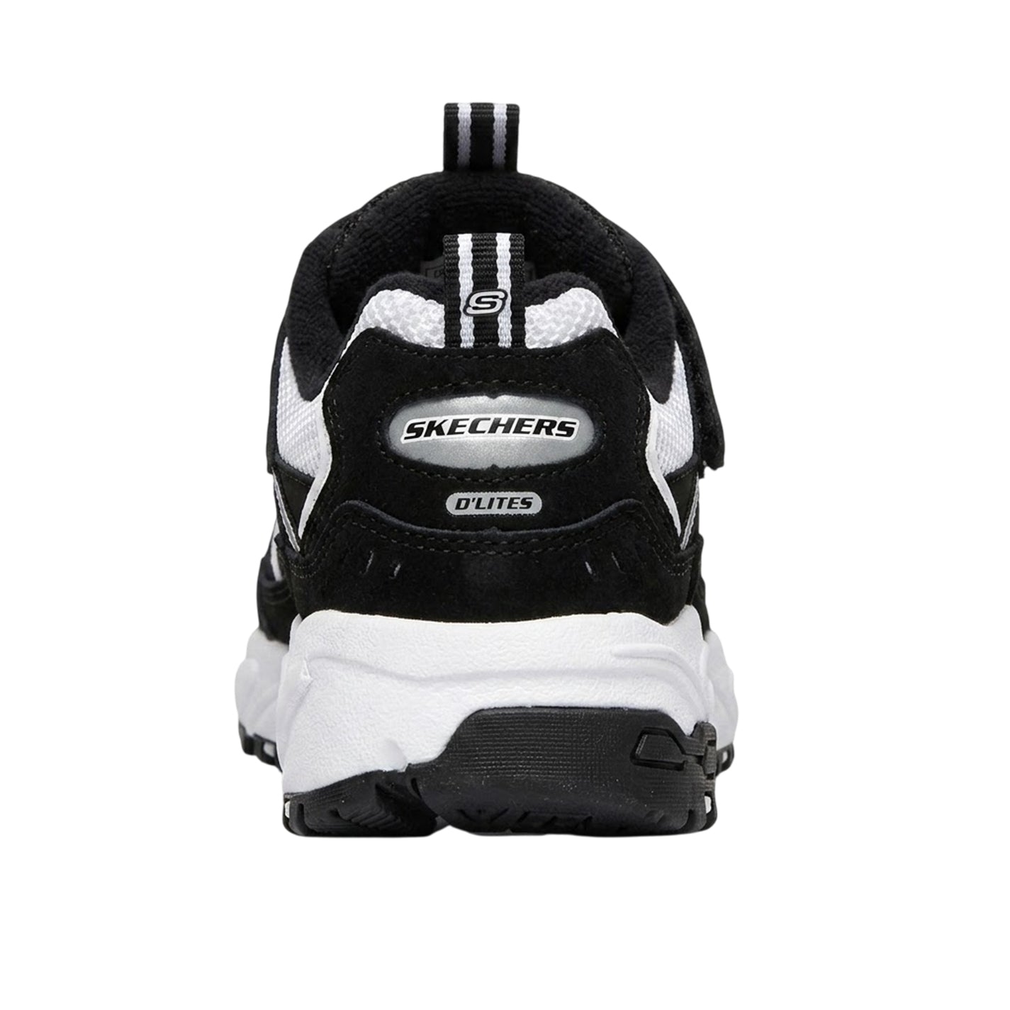 Black-White - Back - Skechers Childrens-Kids Low Cut Trainers