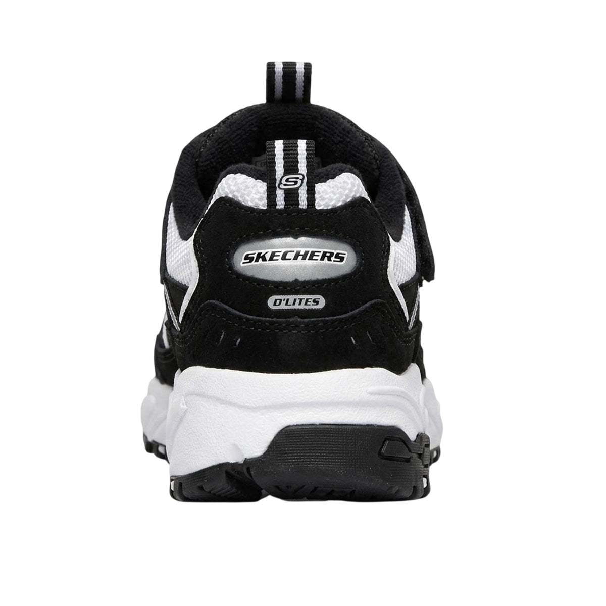 Black-White - Back - Skechers Childrens-Kids Low Cut Trainers