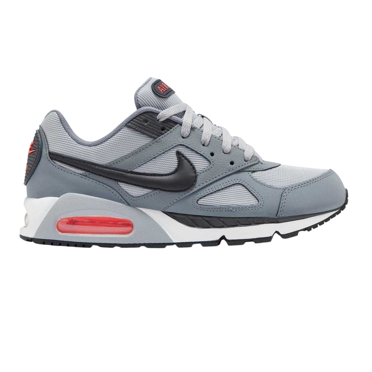 Grey-Black-Red - Front - Nike Mens Air Max Leather Trainers