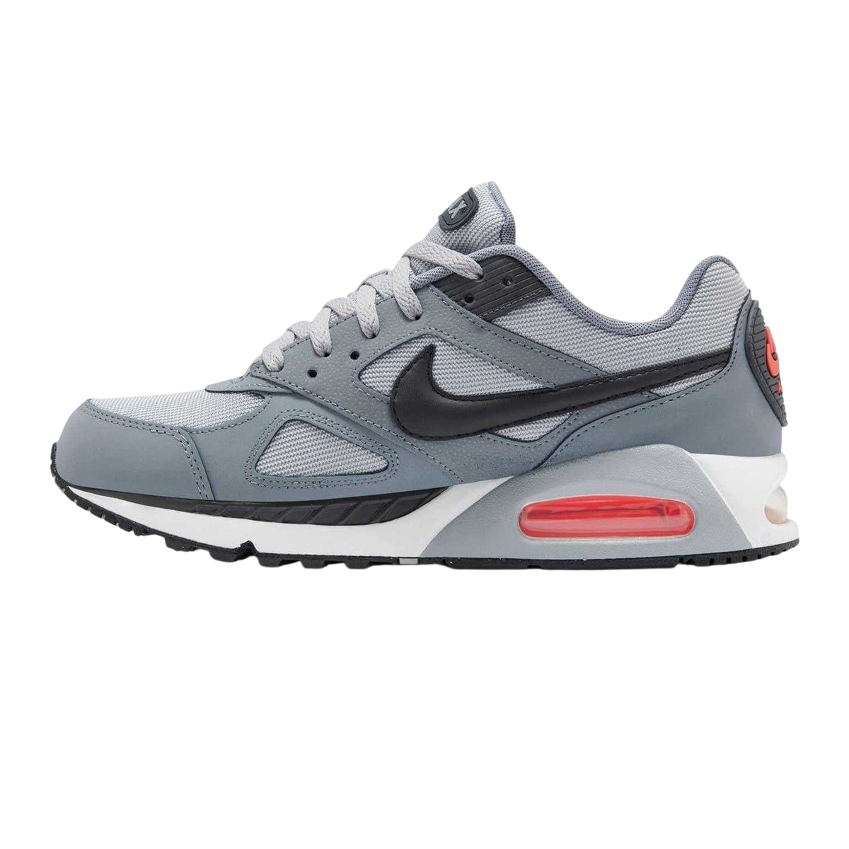 Grey-Black-Red - Side - Nike Mens Air Max Leather Trainers