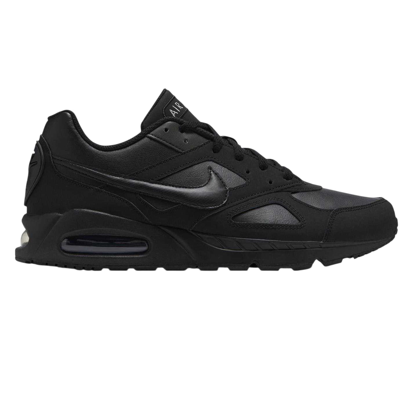 Triple Black - Front - Nike Mens Air Max Leather Trainers