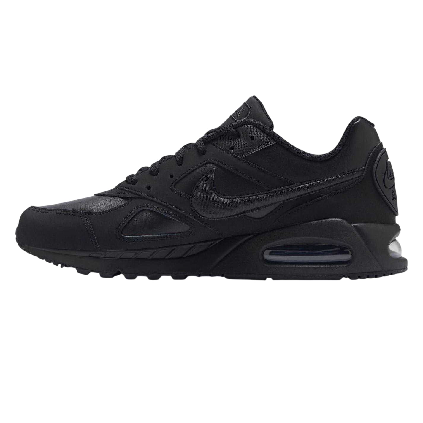 Triple Black - Side - Nike Mens Air Max Leather Trainers