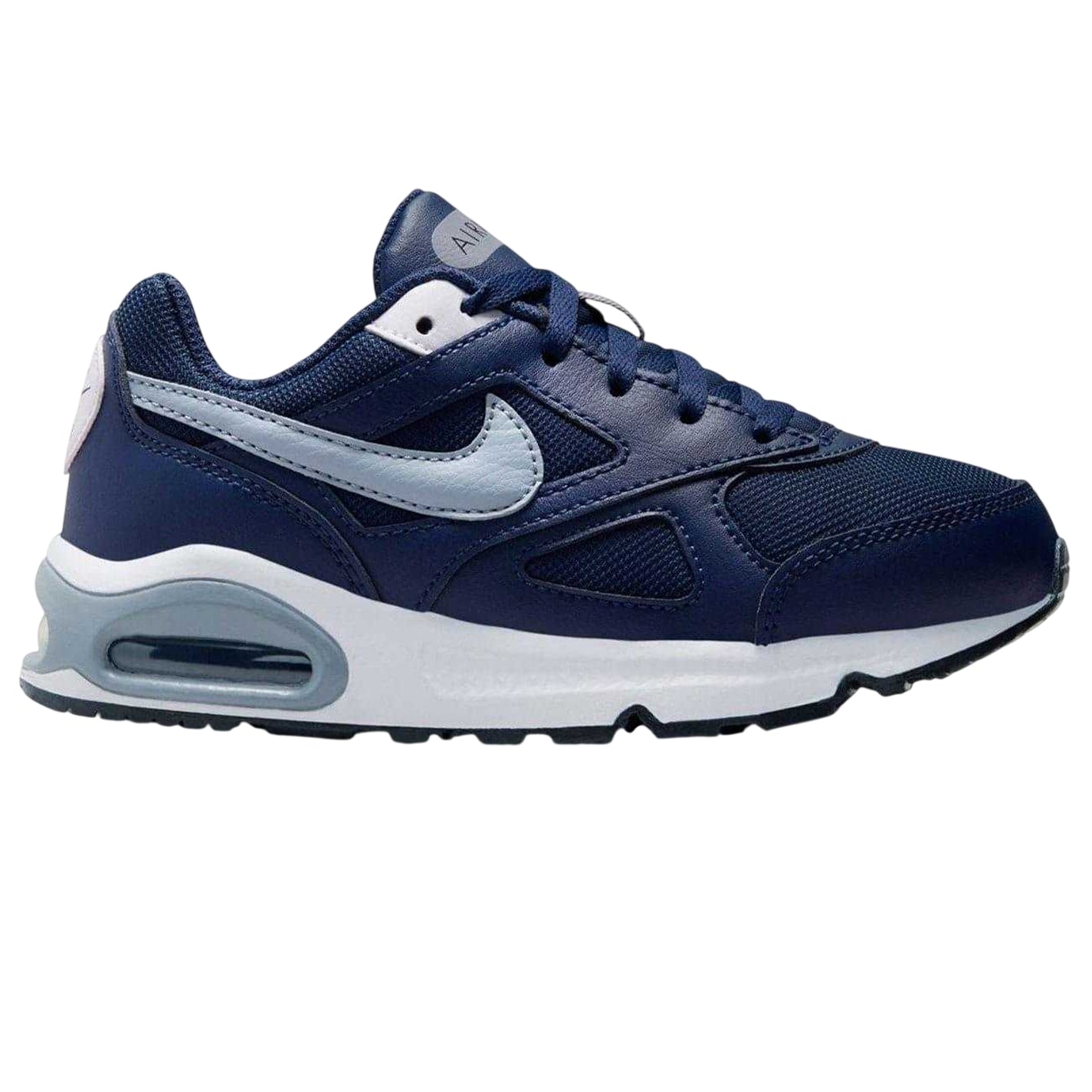 Navy-Grey - Front - Nike Boys Air Max Leather Trainers